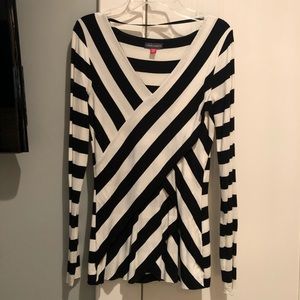 Vince Camuto Black and White Striped Shirt
